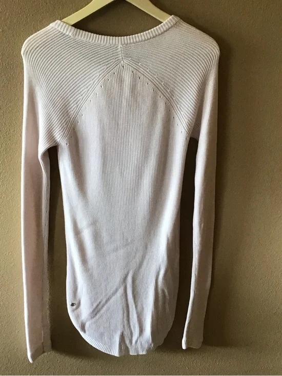 Lululemon Pink Ribbed Stretch Relaxed Fit Long Sweater (10) - Picture 2 of 6